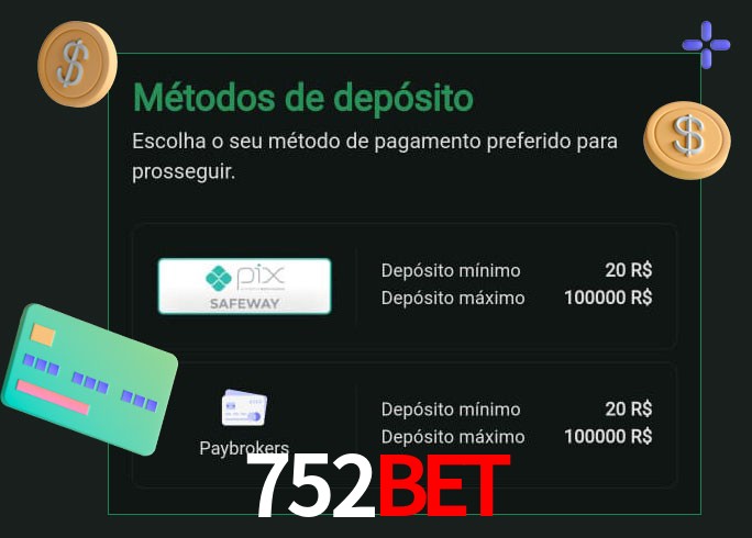 O cassino 752bet oferece uma grande variedade de métodos de pagamento
